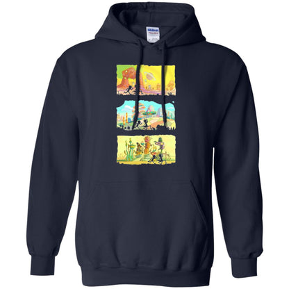 Movie T-shirt Running Silhouettes On Alien Land Navy