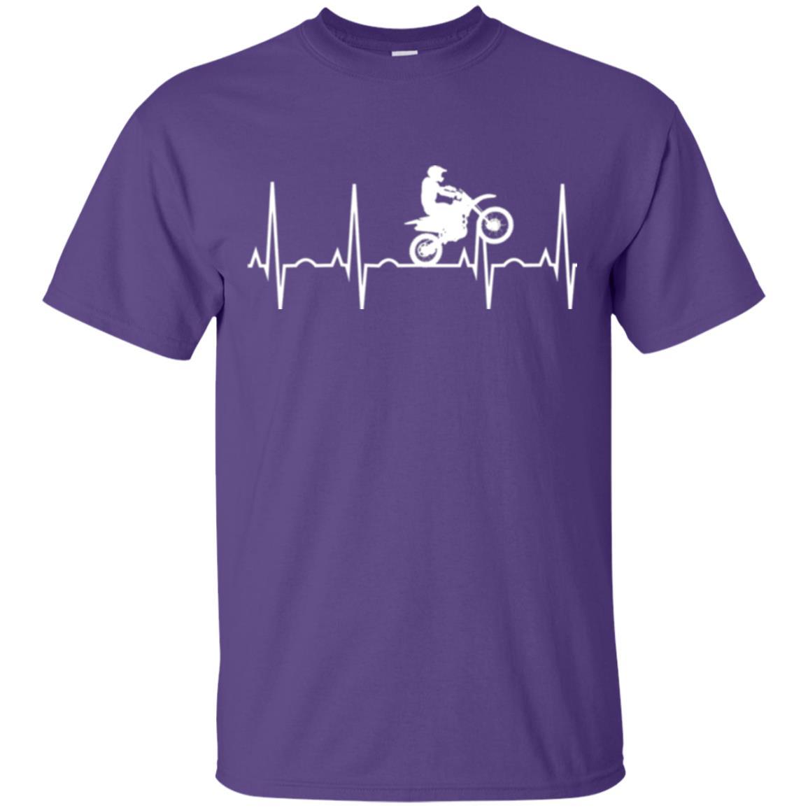 Dirt Bike Rider T-shirt Dirt Bike Heartbeat T-shirt Purple