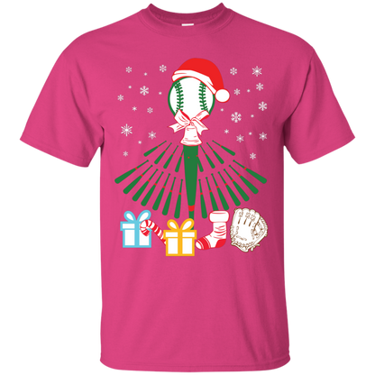 Baseball Christmas T-Shirt Heliconia
