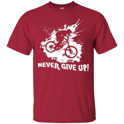 Biker T-shirt Never Give Up Cardinal