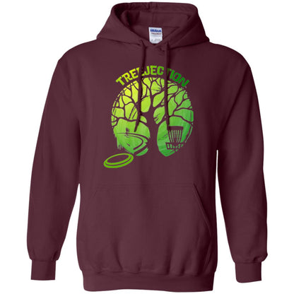 Funny Disc Golf T-shirt Treejection Maroon