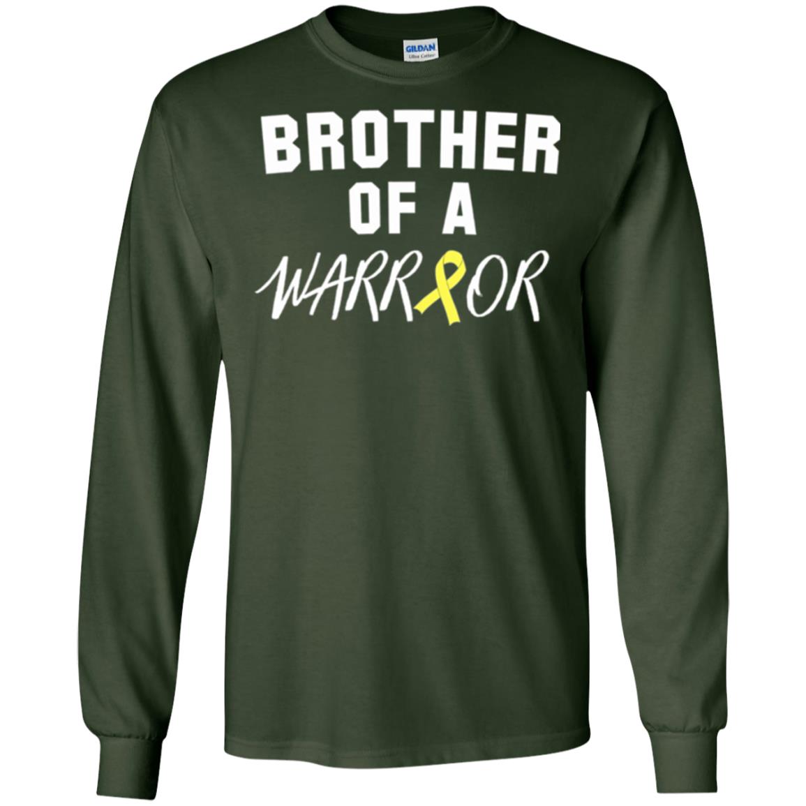 Brother Of A Warrior Childhood Cancer Awareness T-shirt Forest Green