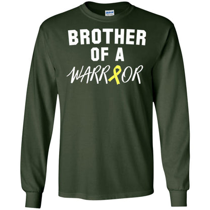 Brother Of A Warrior Childhood Cancer Awareness T-shirt Forest Green