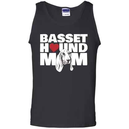 Basset Hound Mom Heart T-shirt Black