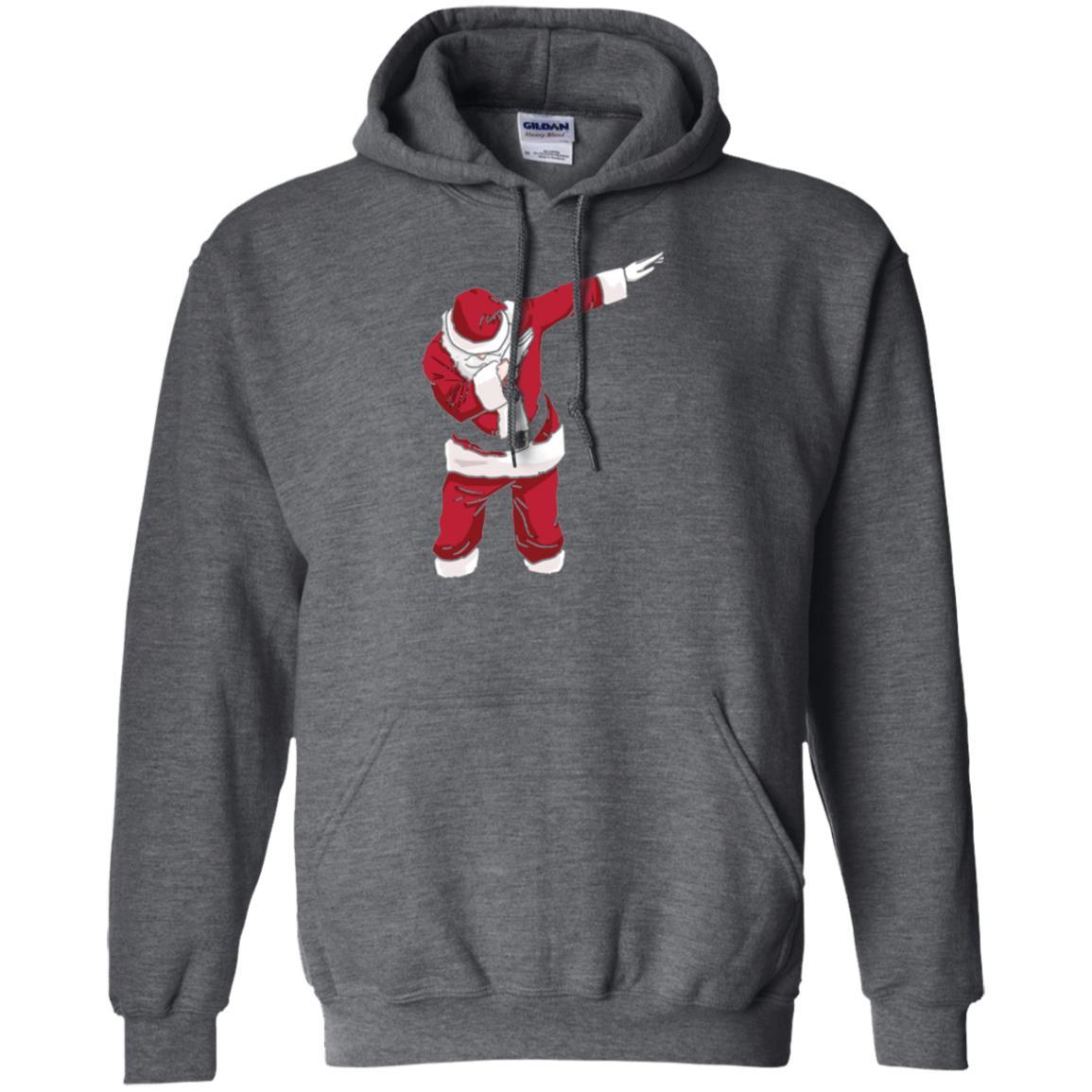 Christmas T-shirt Dabbing Santa Dark Heather
