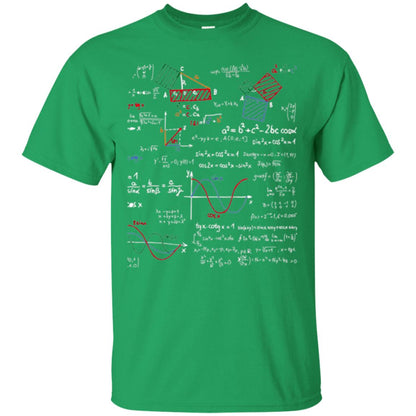Math Lover T-shirt Formulas Cheat Sheet Irish Green