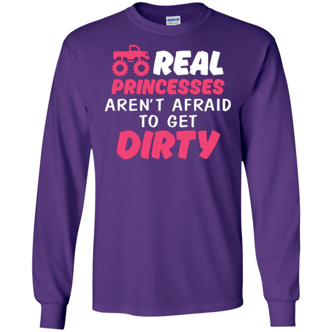 Monster Truck Girl T-shirt Real Princesses Aren’t Afraid To Get Dirty Purple
