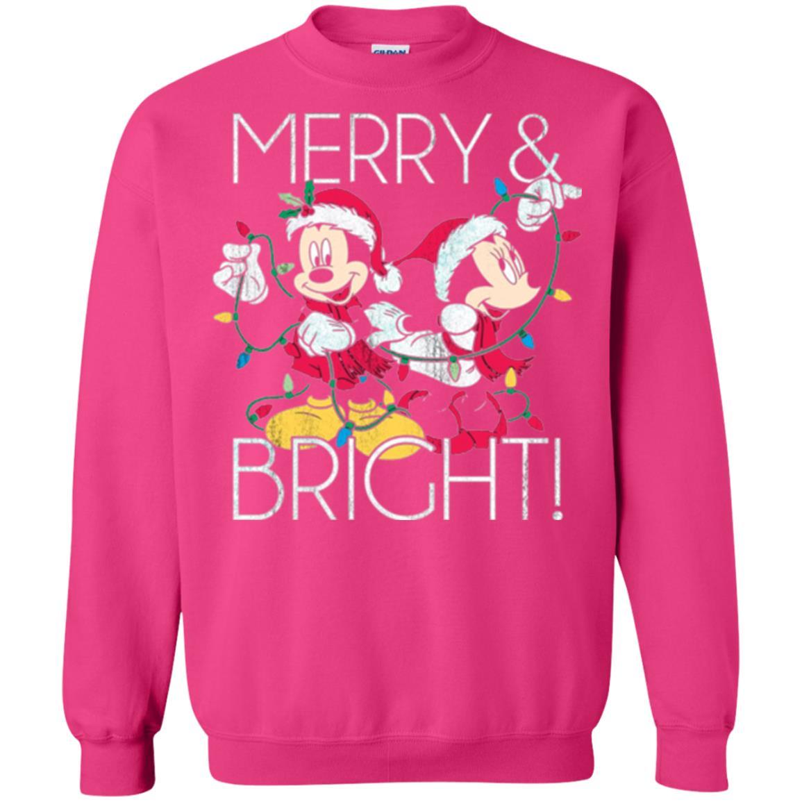 Disney Mickey Mouse T-shirt Merry And Bright Christmas Heliconia