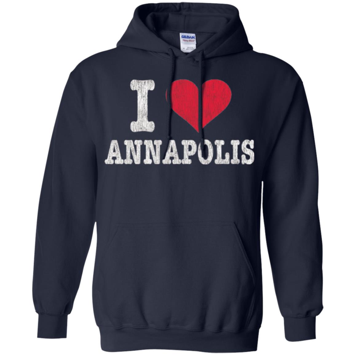 Distressed Retro I Love Annapolis T-shirt Navy