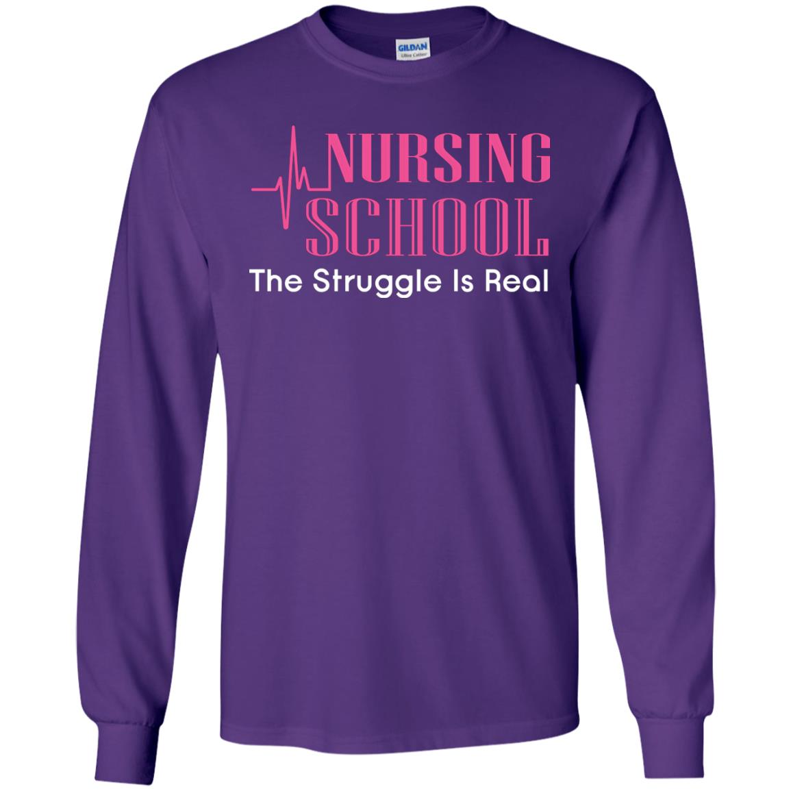 Nursing School The Struggle Is Real Nurse Gift Shirt For Student Purple
