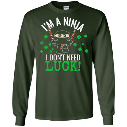 Ninja Luck Green St. Patrick_s Day T-shirt Forest Green