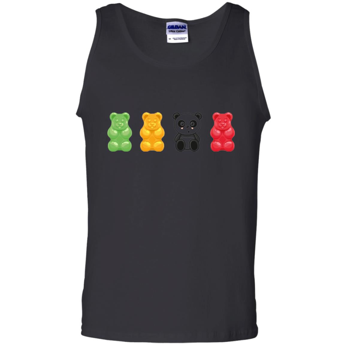 Bear Lover T-shirt Cute Panda Candy Bear Black