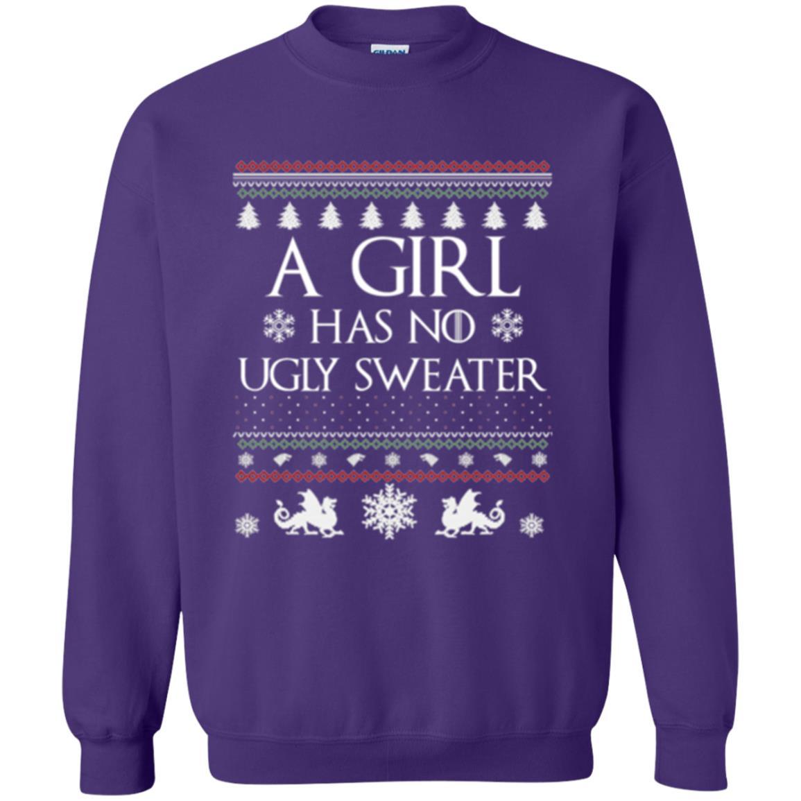 Christmas T-shirt Girl Has No Ugly Sweater Purple