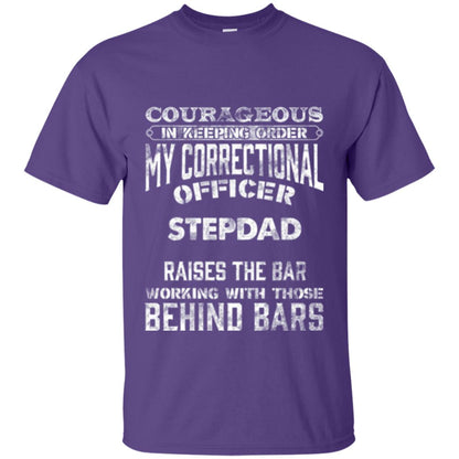 Daddy T-shirt Correctional Officer Step Dad Support Purple