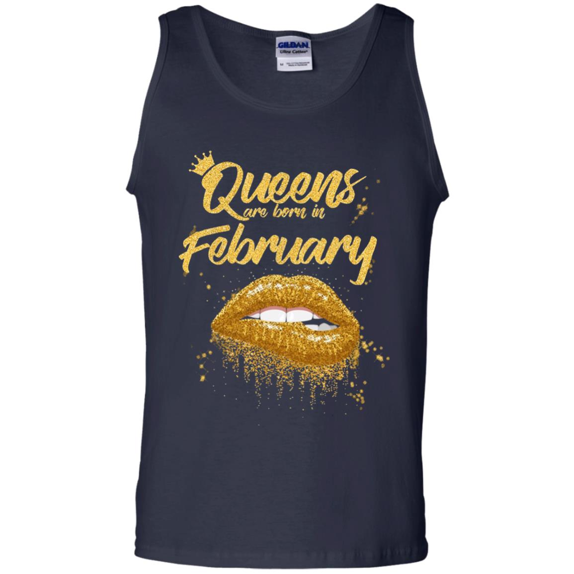 Black Women T-shirt Queens Are Born In February Birthday Navy