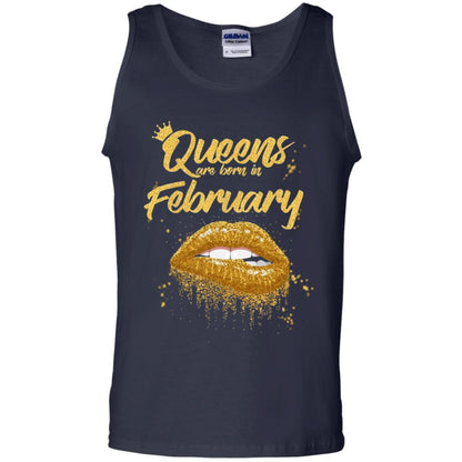 Black Women T-shirt Queens Are Born In February Birthday Navy