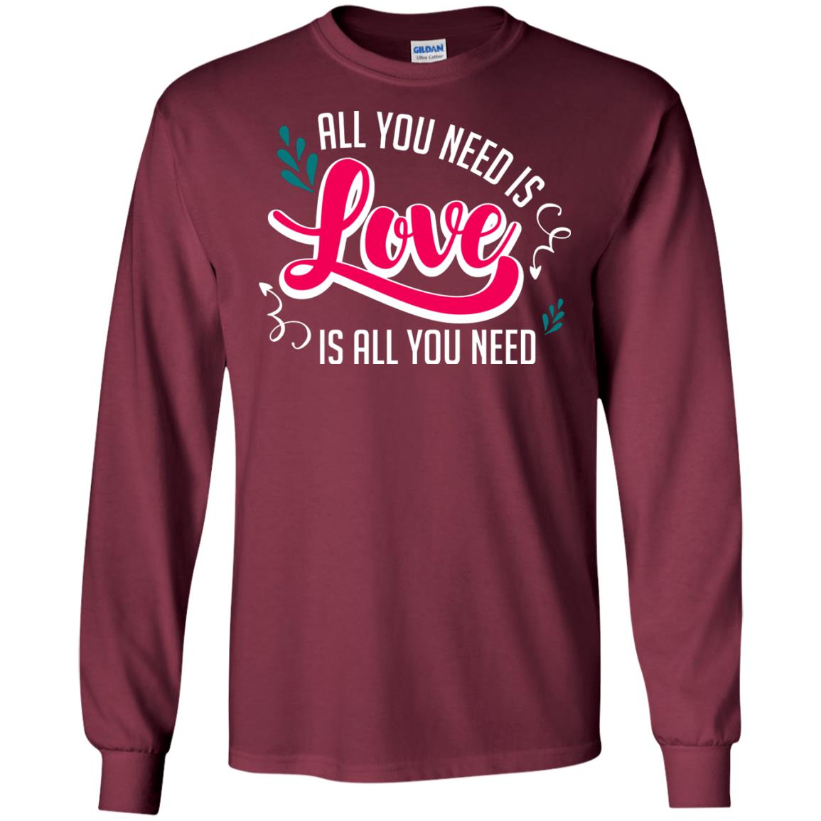 All You Need Is Love T-shirt Maroon