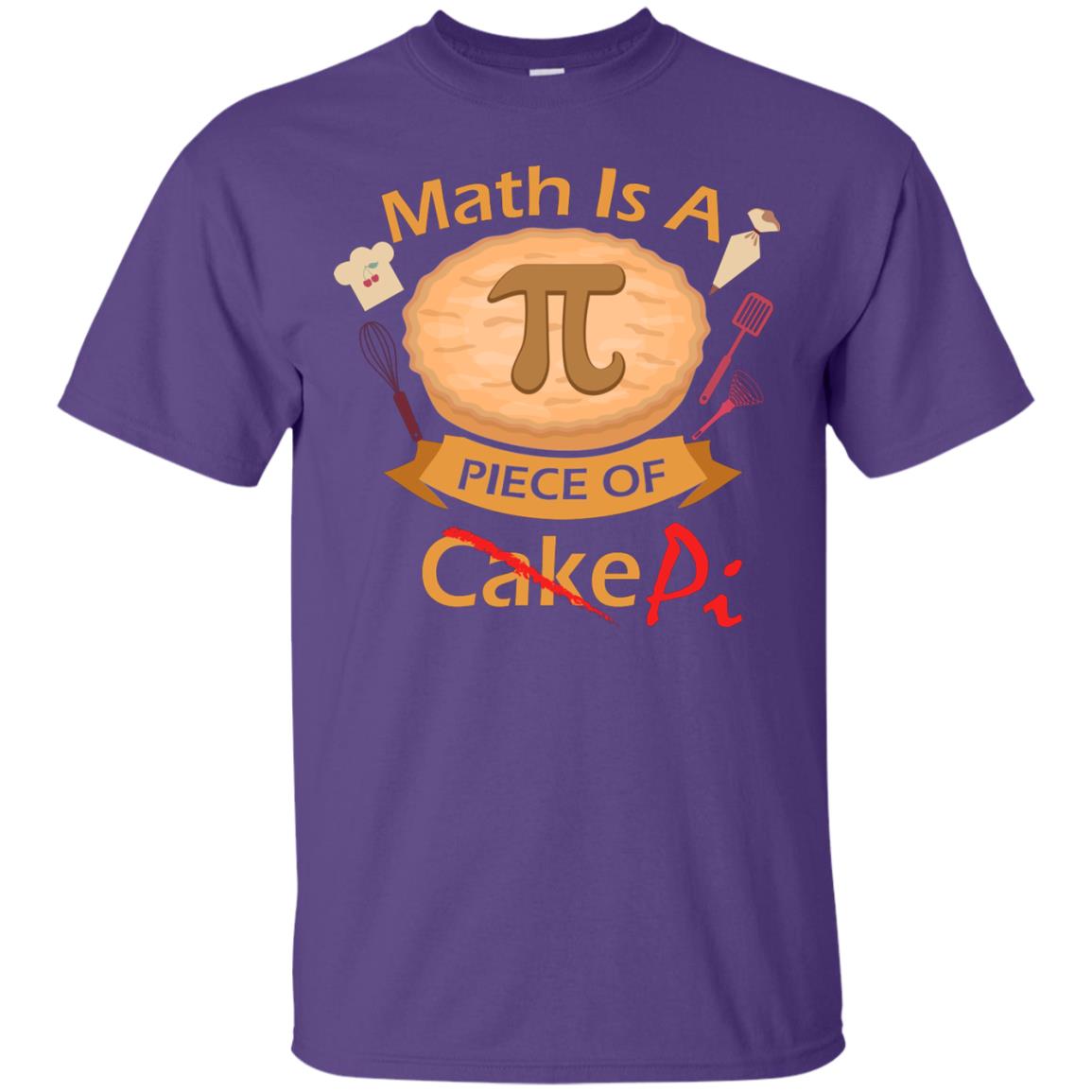 Math Is A Piece Of Pi Funny Pi Day T-shirt For Math Lover Purple