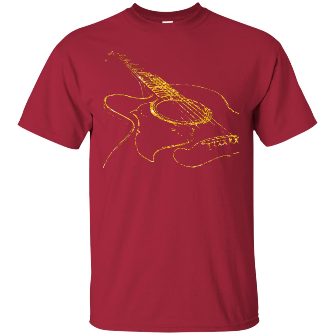 Guitar Gold Guitarist Gift Shirt For Mens Or Womens Cardinal