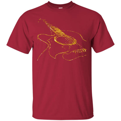 Guitar Gold Guitarist Gift Shirt For Mens Or Womens Cardinal