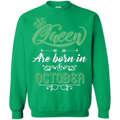 Brithday T-Shirt Queen Are Born In October Irish Green