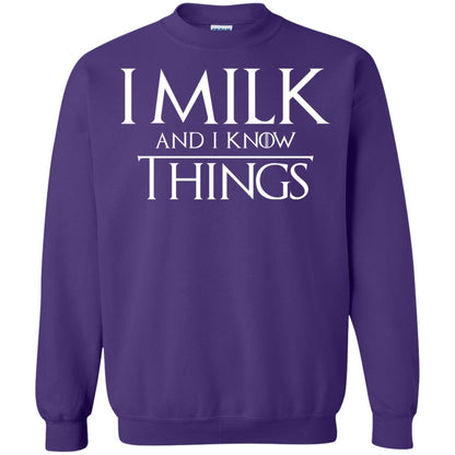 I Milk And I Know Things Game Of Thrones Fan T-shirt Purple