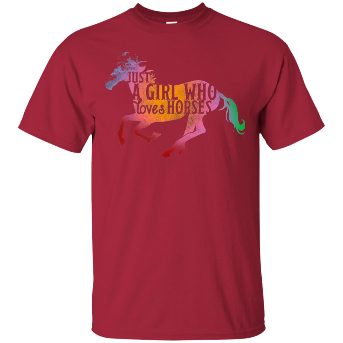 Just A Girl Who Loves Horses Equestrian T-shirt Cardinal