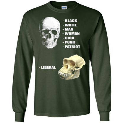 Funny Cool Skulls T-shirt Modern America Patriot Liberal Forest Green