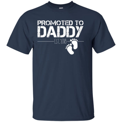 Promoted To Daddy Est 2018 New Daddy T-shirt Navy