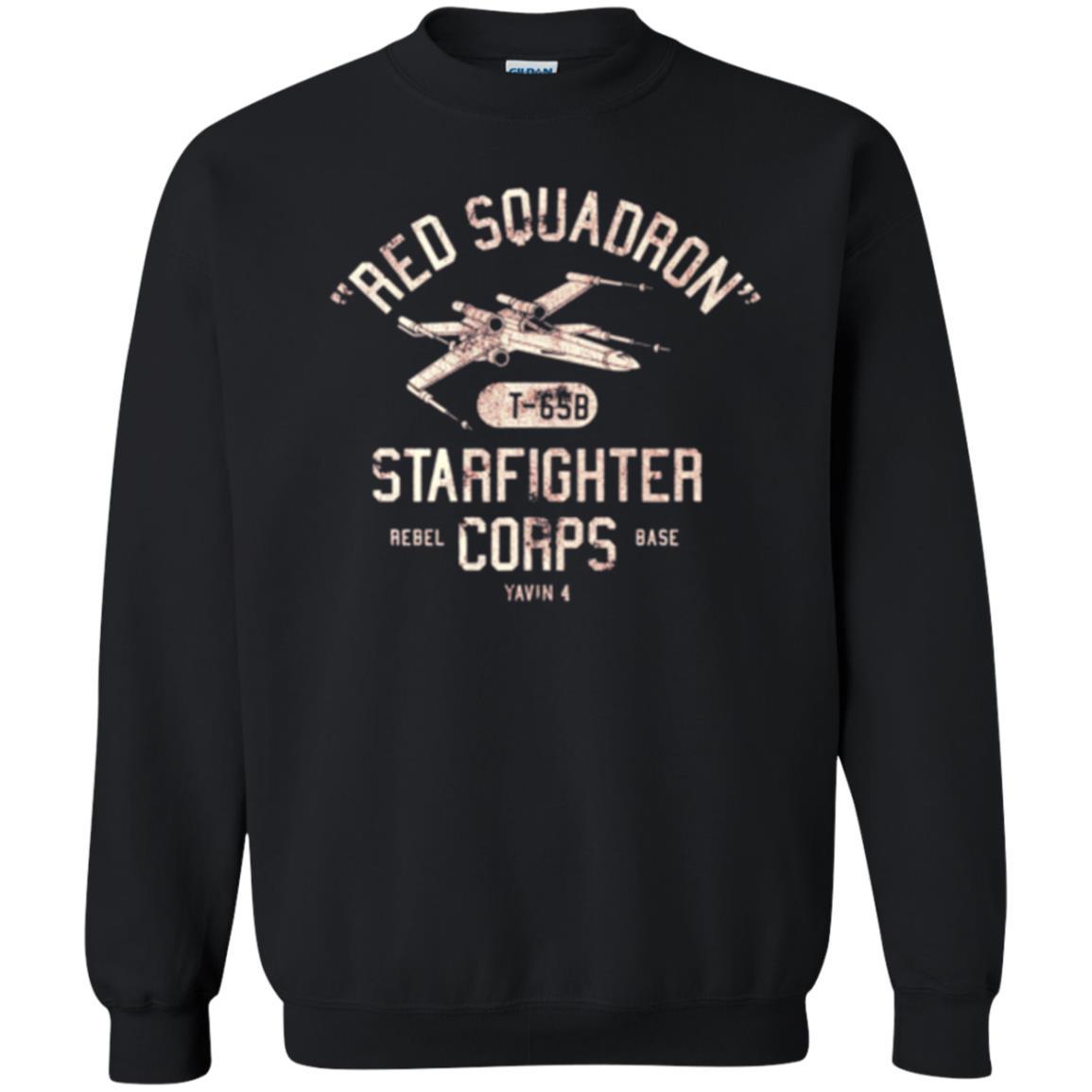 Film T-shirt Red Squadron T-65b Starfighter Rebel Corps Base Black