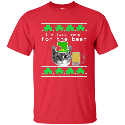 Saint Patrick_s Day T-shirt I_m Just Here For The Beer Red