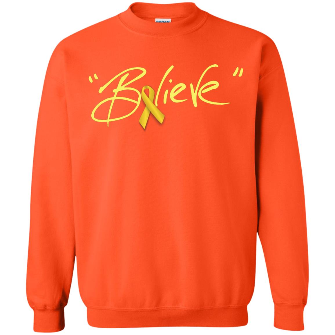 Childhood Cancer Awareness Shirt Gold Ribbon Believe Orange