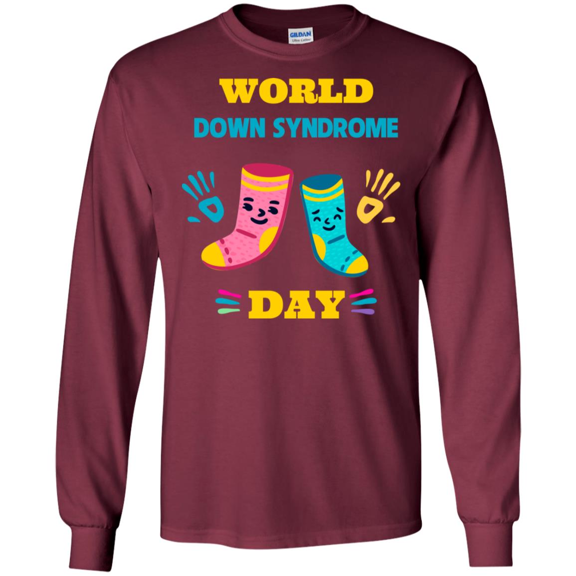 World Down Syndrome Day Hands And Stocks Shirt Maroon