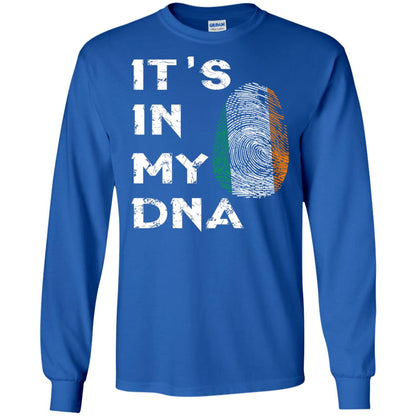 It's In My Dna Fingerprint Irish Ireland Gift Shirt Royal