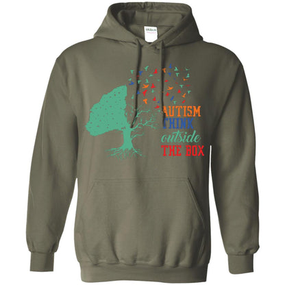 Autism Think Outside The Box Autism Awearness T-shirt Military Green