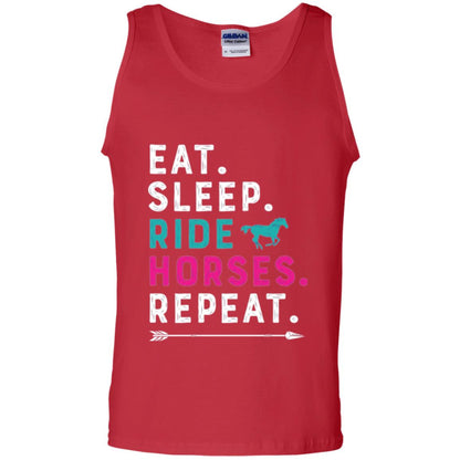 Horseback Lovers T-shirt Eat Sleep Ride Horses Repeat Red