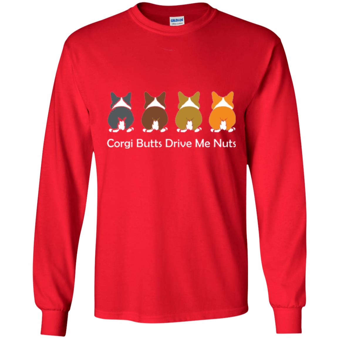 Dog Lover T-shirt Corgi Butts Drive Me Nuts Red