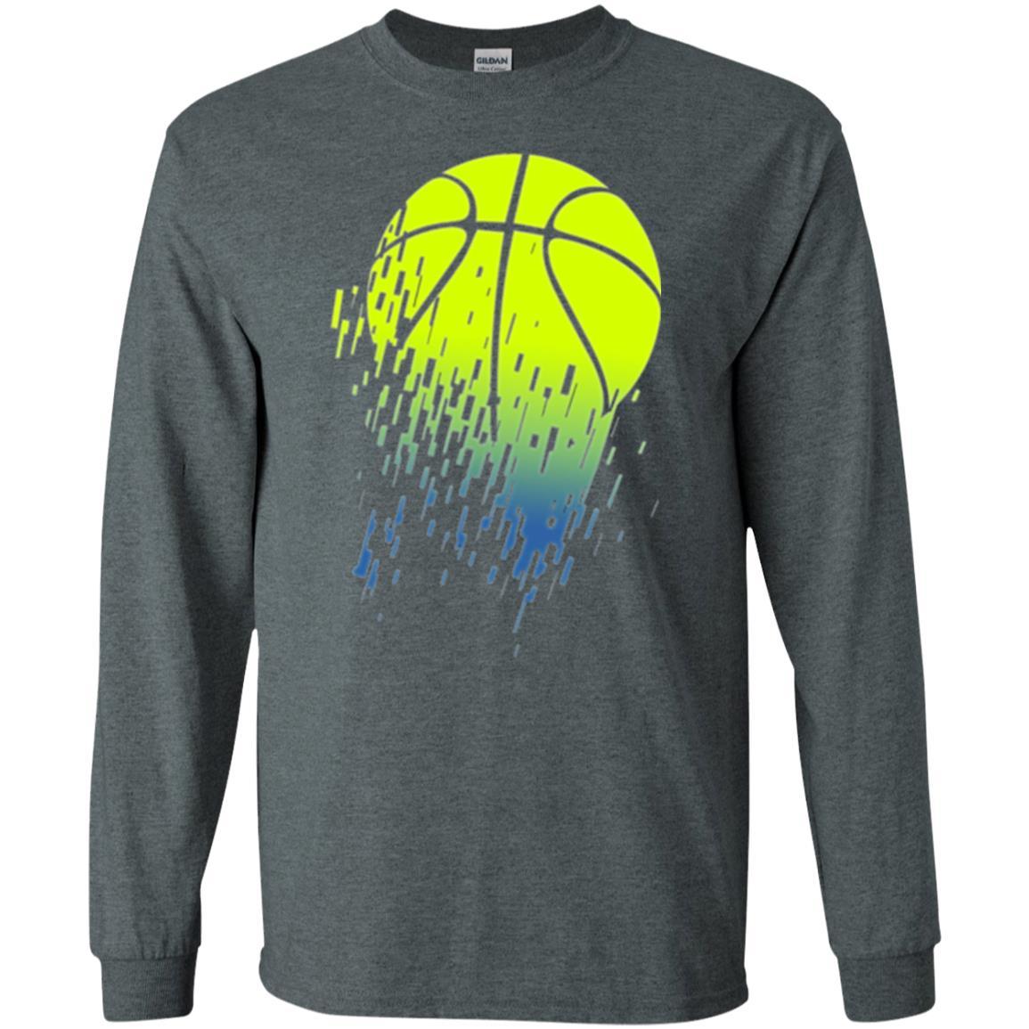 Basketball T-shirt Disintegrating Neon Green Dark Heather