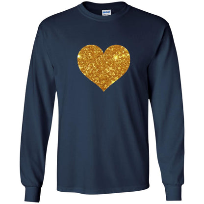 Valentine_s Day T-shirt Gold Heart Navy