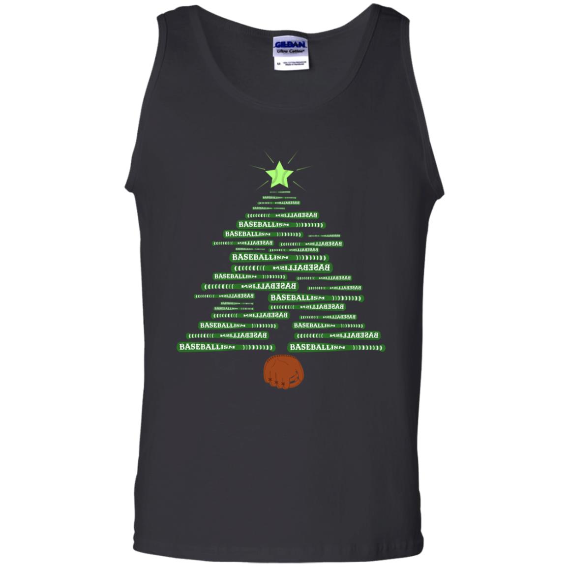 Baseballism Christmas Tree Gift Shirt Black