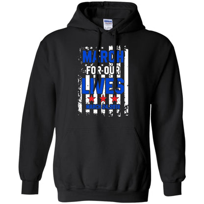 March For Our Lives With American Flag Gun Control T-shirt Black