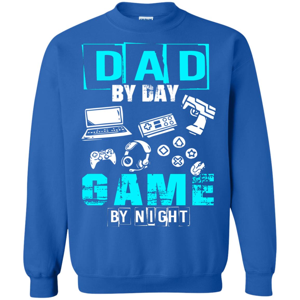 Dad By Day Gamer By Night Gamer T-shirt Royal