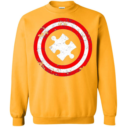 Captain Autism Superhero T-shirt Autism Awareness Gold