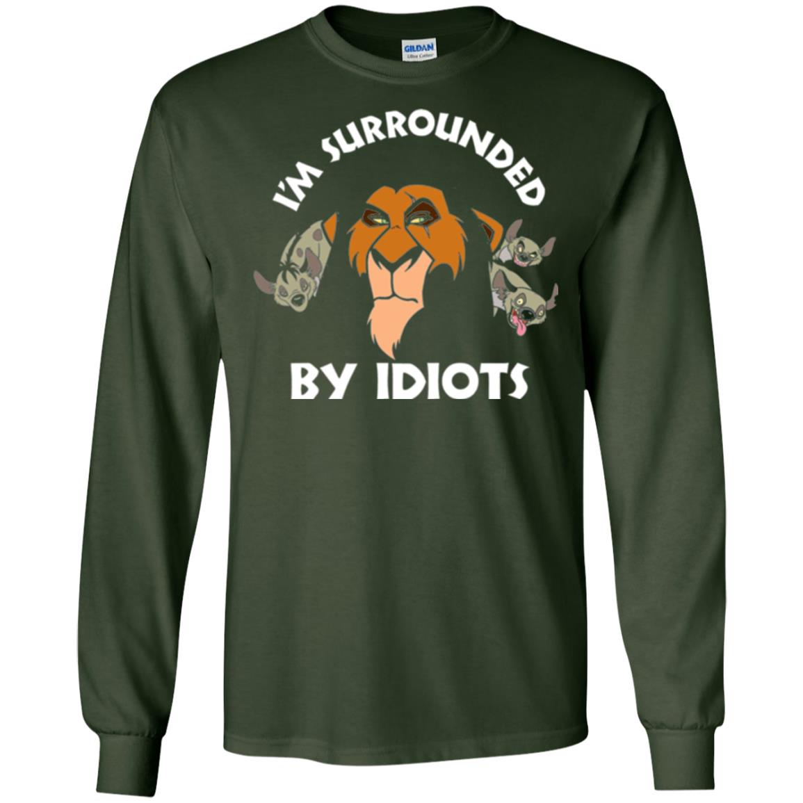 Disney Lion King T-shirt Scar Surrounded By Idiots Forest Green