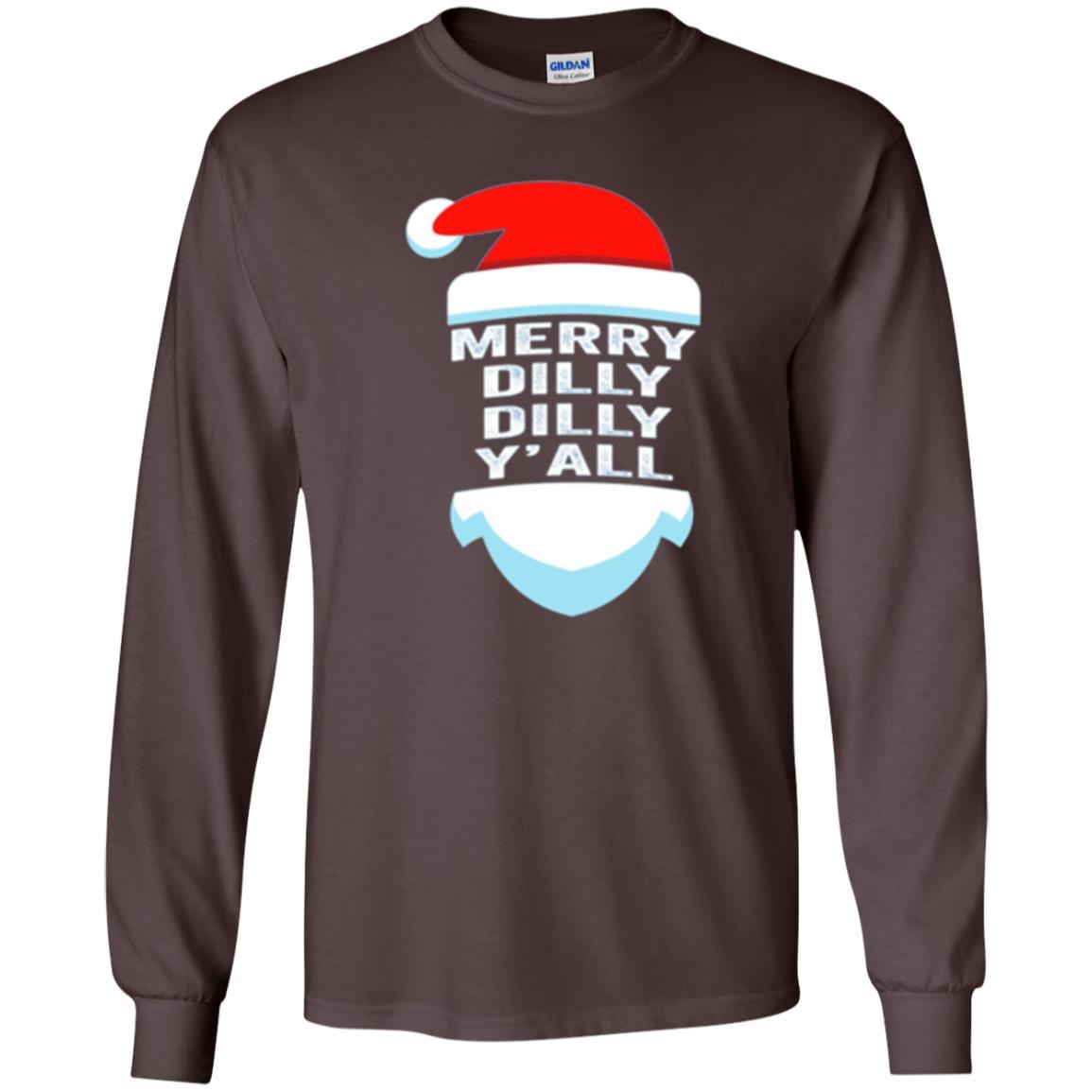 Christmas T-shirt Dilly Dilly Y_all Santa Claus Dark Chocolate