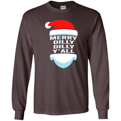 Christmas T-shirt Dilly Dilly Y_all Santa Claus Dark Chocolate