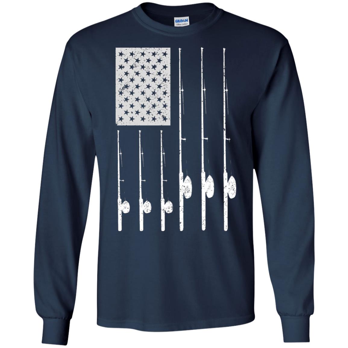 Patriotic Fishing T-shirt American Usa Flag Great Navy