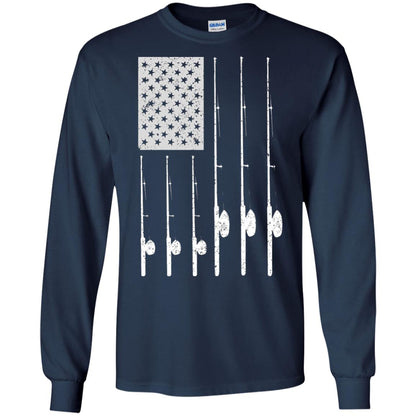 Patriotic Fishing T-shirt American Usa Flag Great Navy