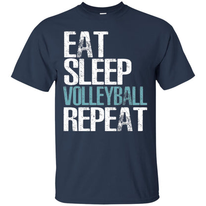 Volleyball T-shirt Eat Sleep Volleyball Repeat Navy