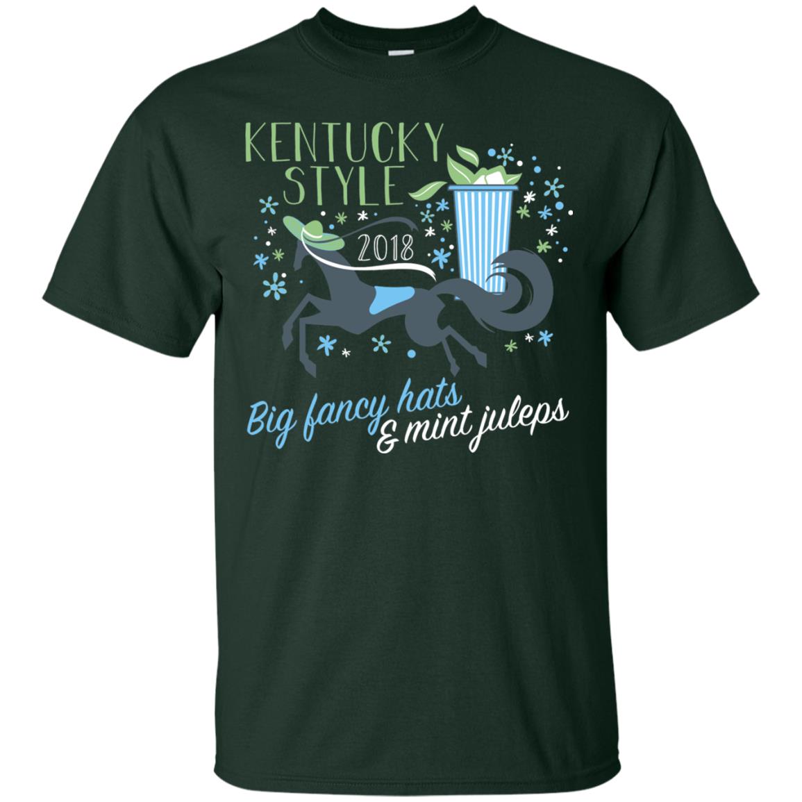 Kentucky Style Horse Big Funny Hats And Mint Juleps 2018 Shirt Forest